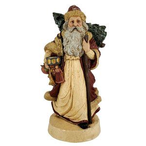 Santa Figurine Resin Old World "A Place In Time" Large Tree Toys Signed 1988 VTG